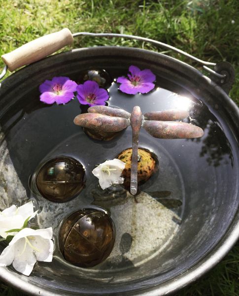 Hovedbilde Flyter Kobber øyenstikker stor m/patina